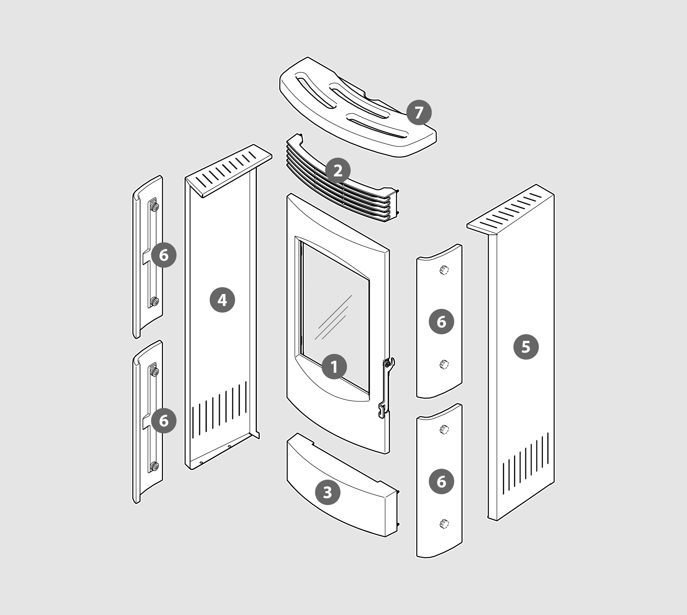 Vue éclatée Kit Habillage DUAL XW (faïence) blanc poli - 2060900734