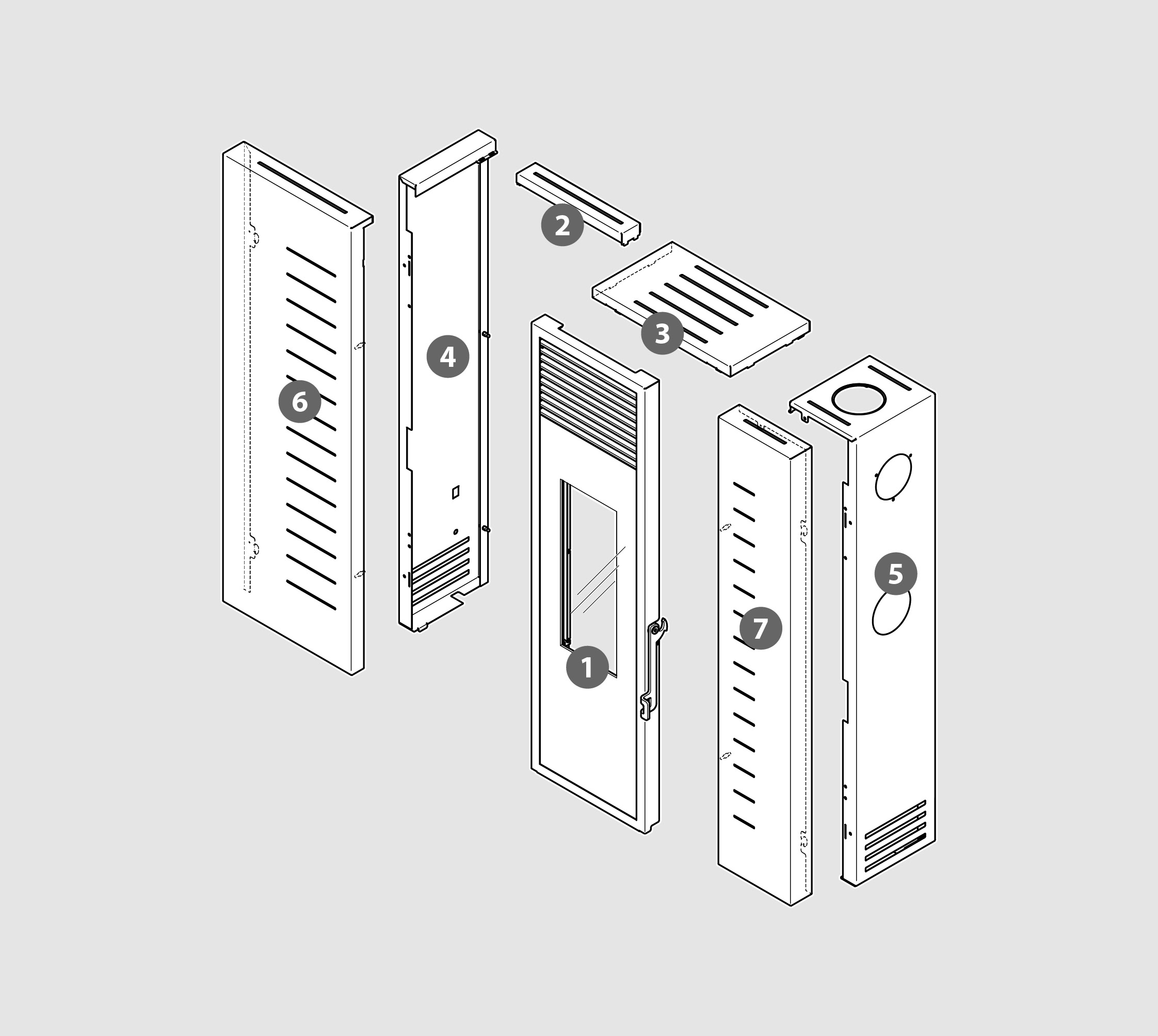 Vue éclatée Kit Habillage FIT A (acier verni) blanc - 2060905307