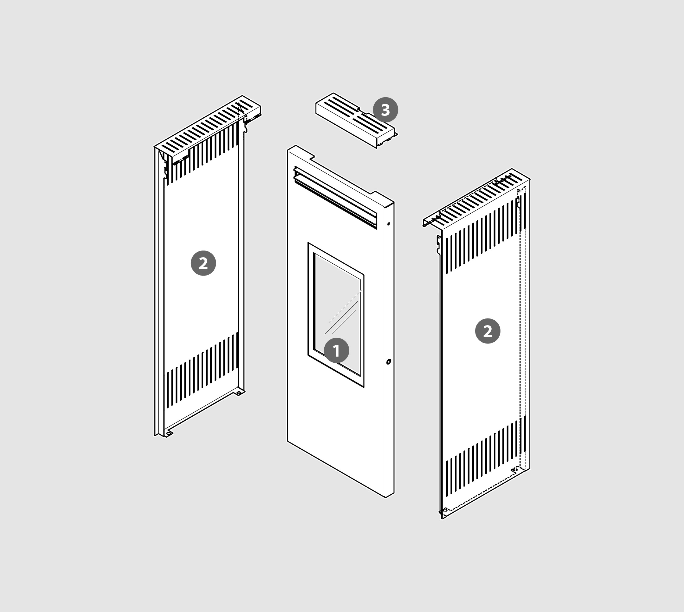 Vue éclatée Kit Habillage RAFALE-2 (acier verni) rouge - 2060915905