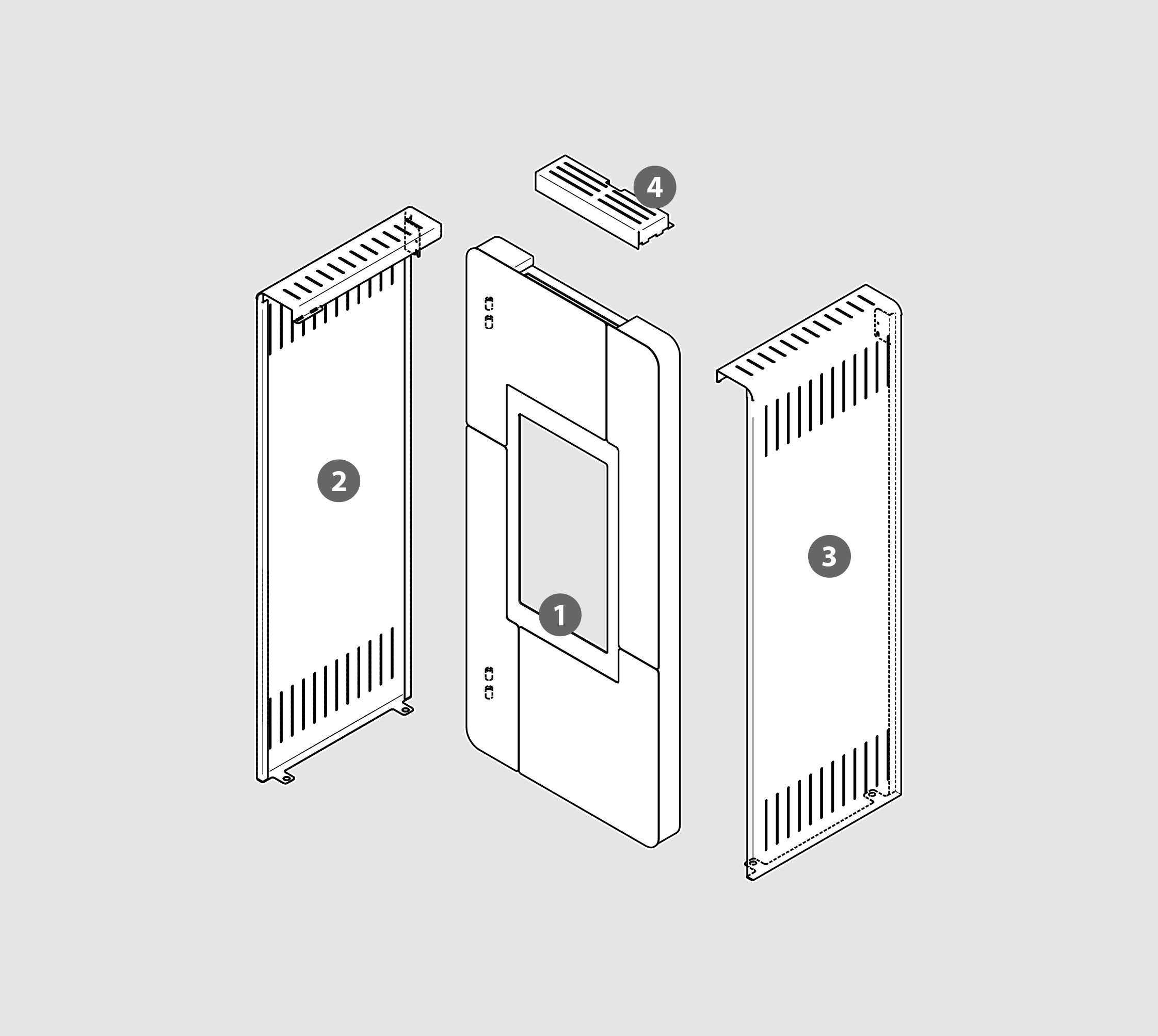 Vue éclatée Kit Habillage ARMOR-2 (acier verni) gris metallisé - 2060918102