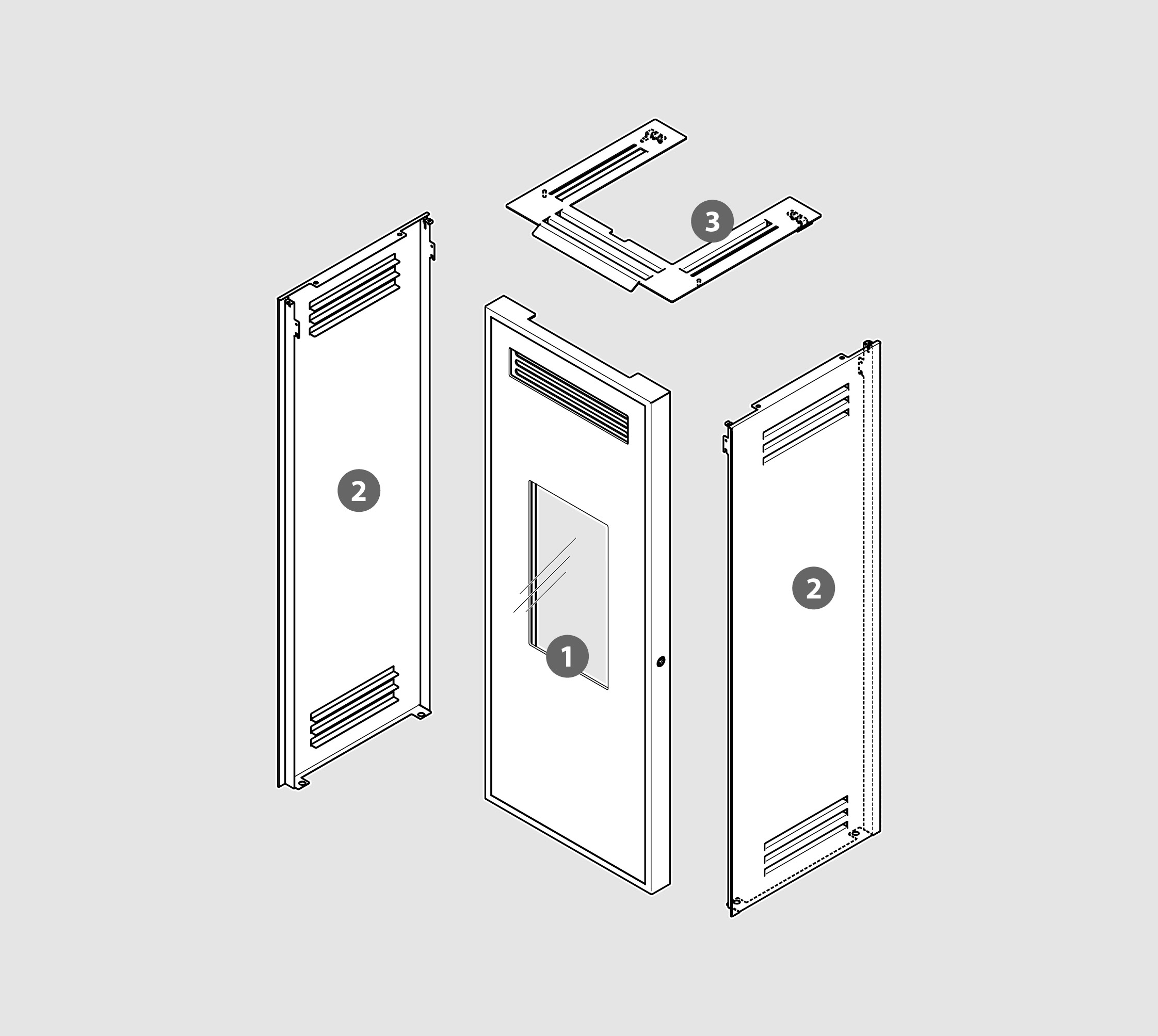 Vue éclatée Kit Habillage ICONA-2 (acier verni) gris metallisé - 2060918202