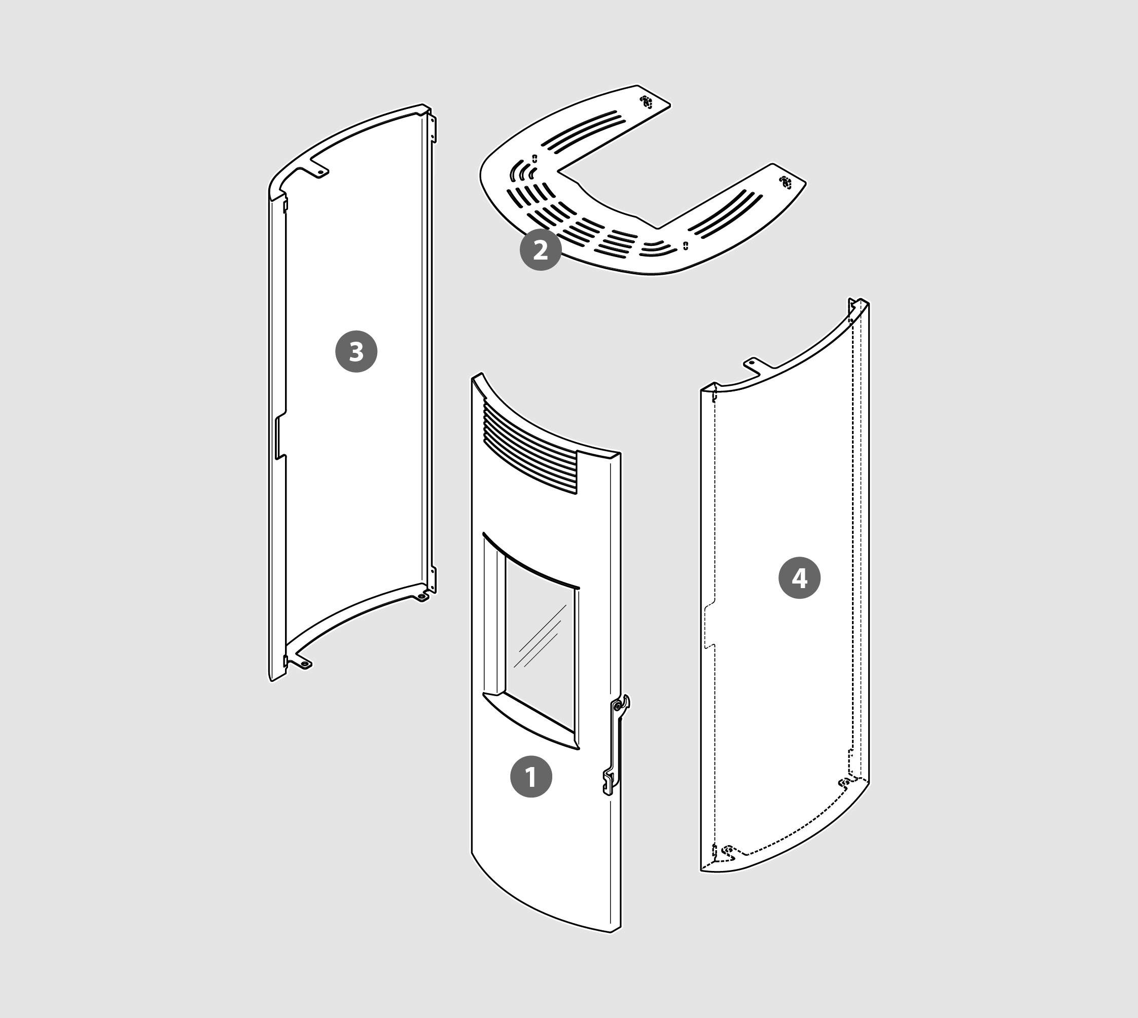 Vue éclatée Kit Habillage STARLET (acier verni) rouge - 2060918405