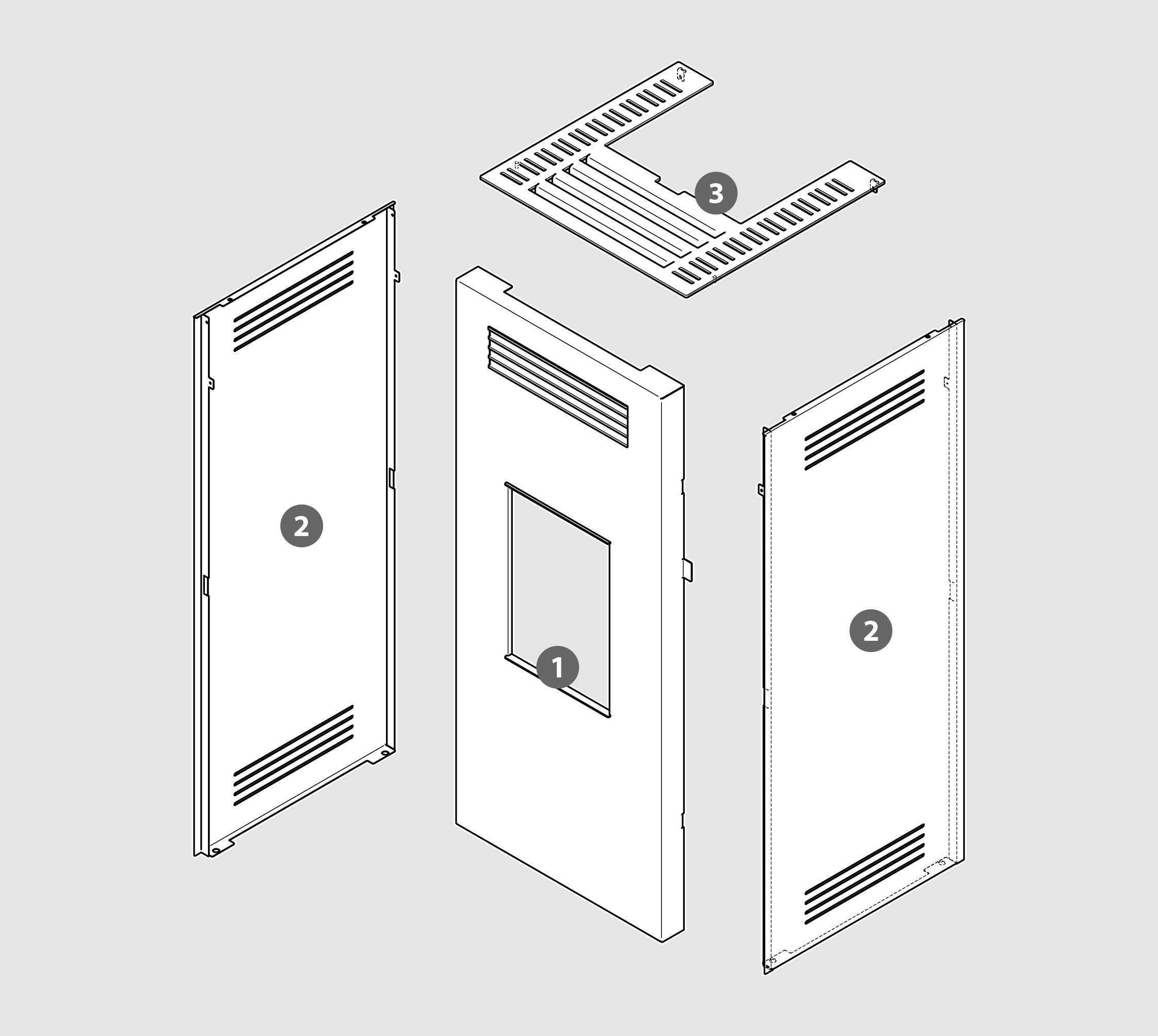 Vue éclatée Kit Habillage RAFALE ED (acier verni) noir - 2060919400