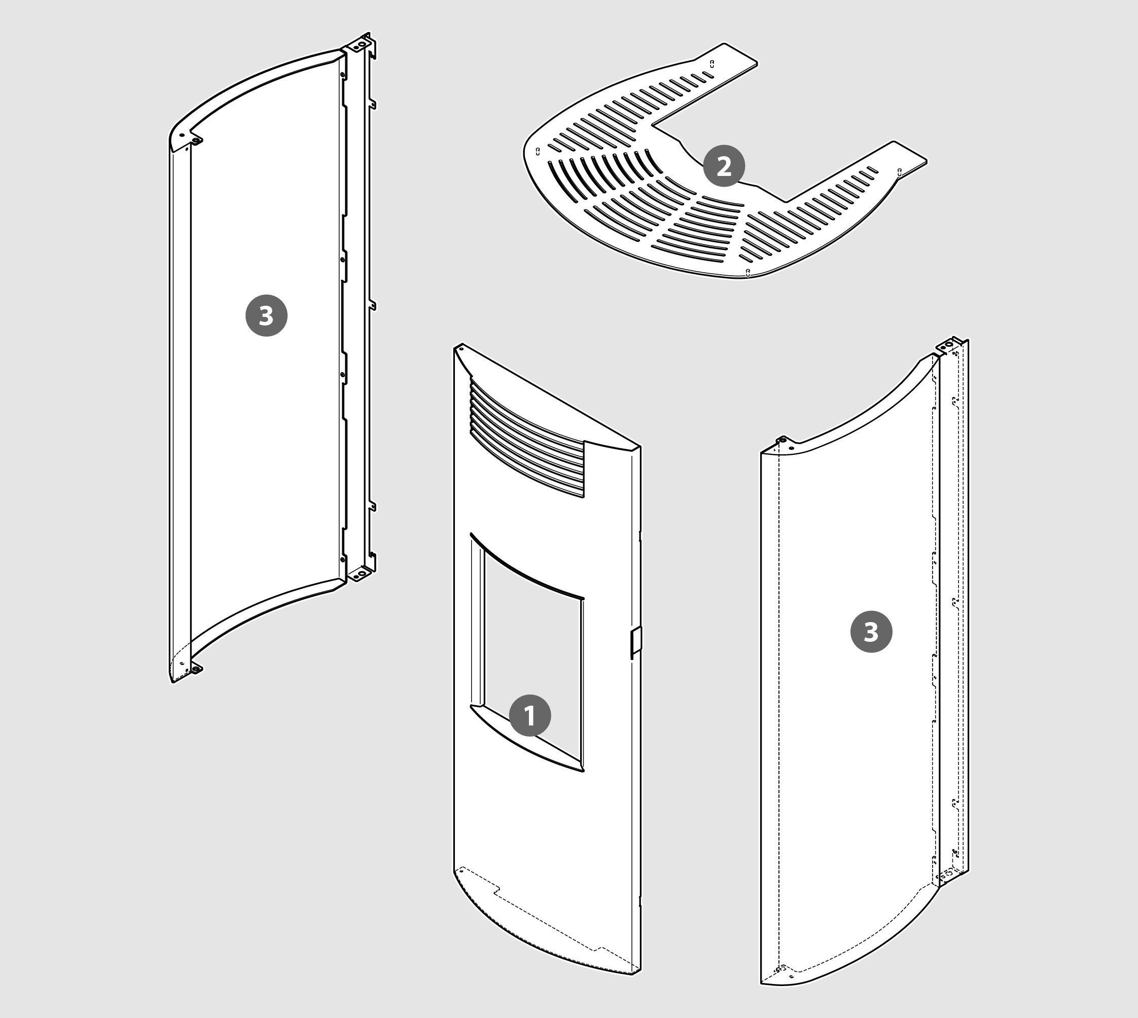 Vue éclatée Kit Habillage STARLET ED (acier verni) rouge - 2060919505