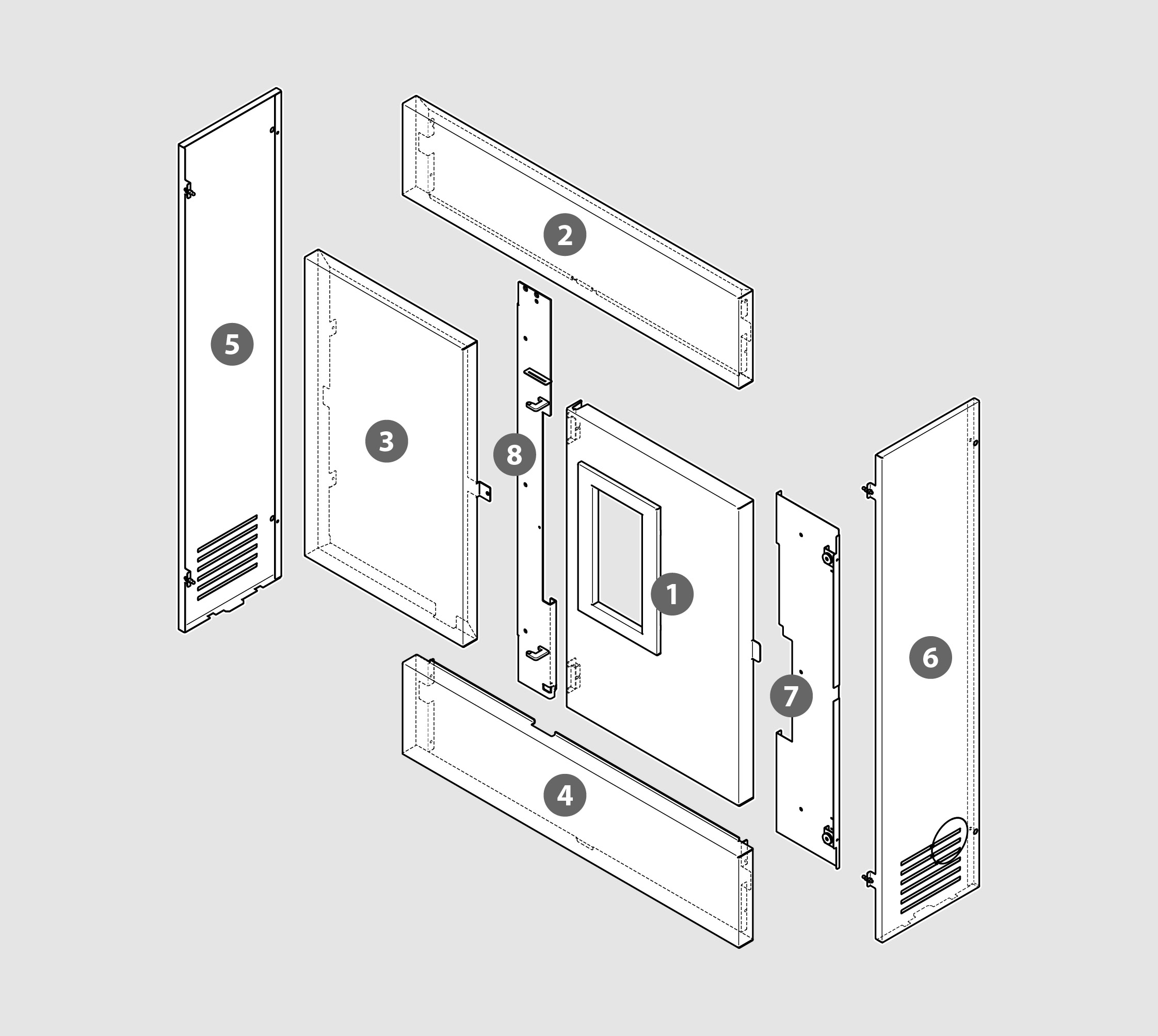 Vue éclatée Kit habillage ASTI (acier moka) - 2060919944