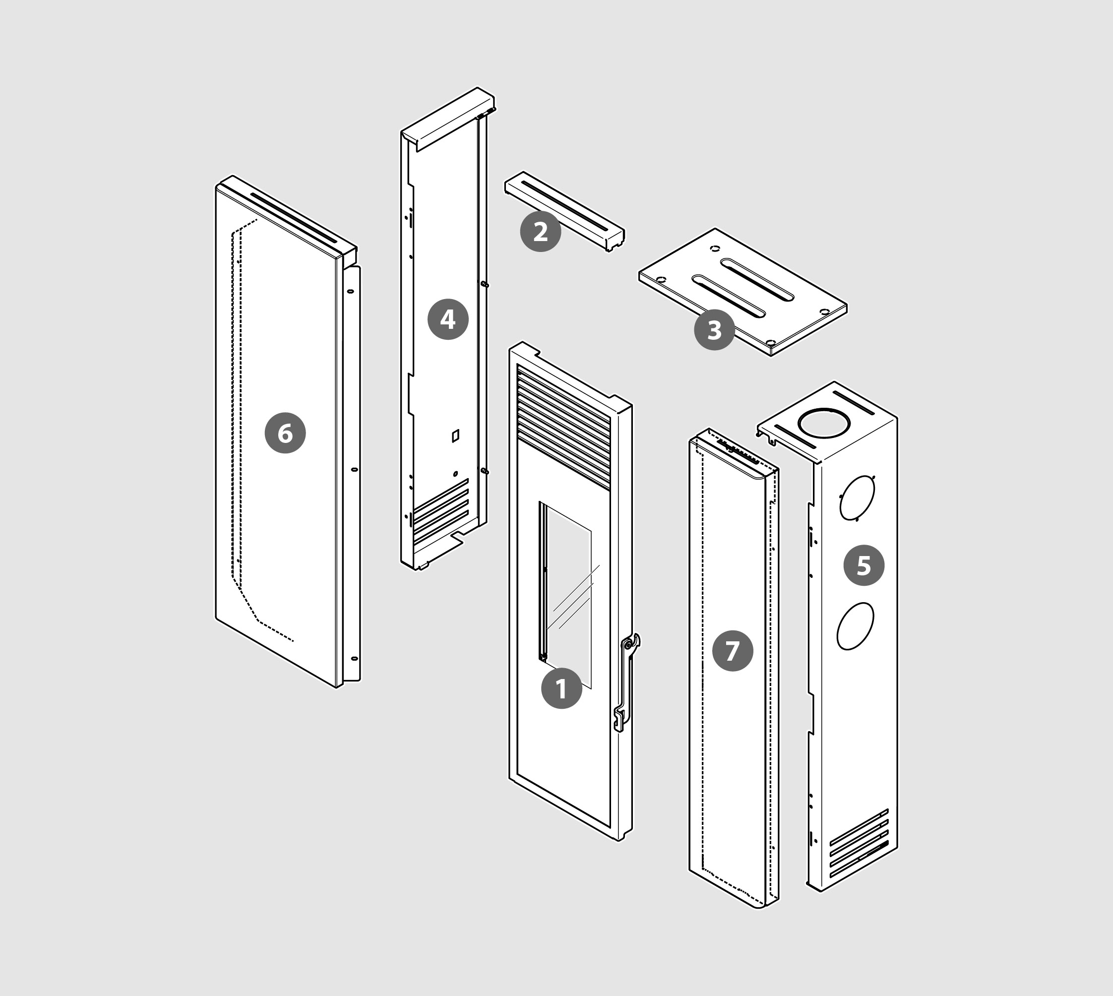 Vue éclatée Kit Habillage CODE A stéatite - 2061905430