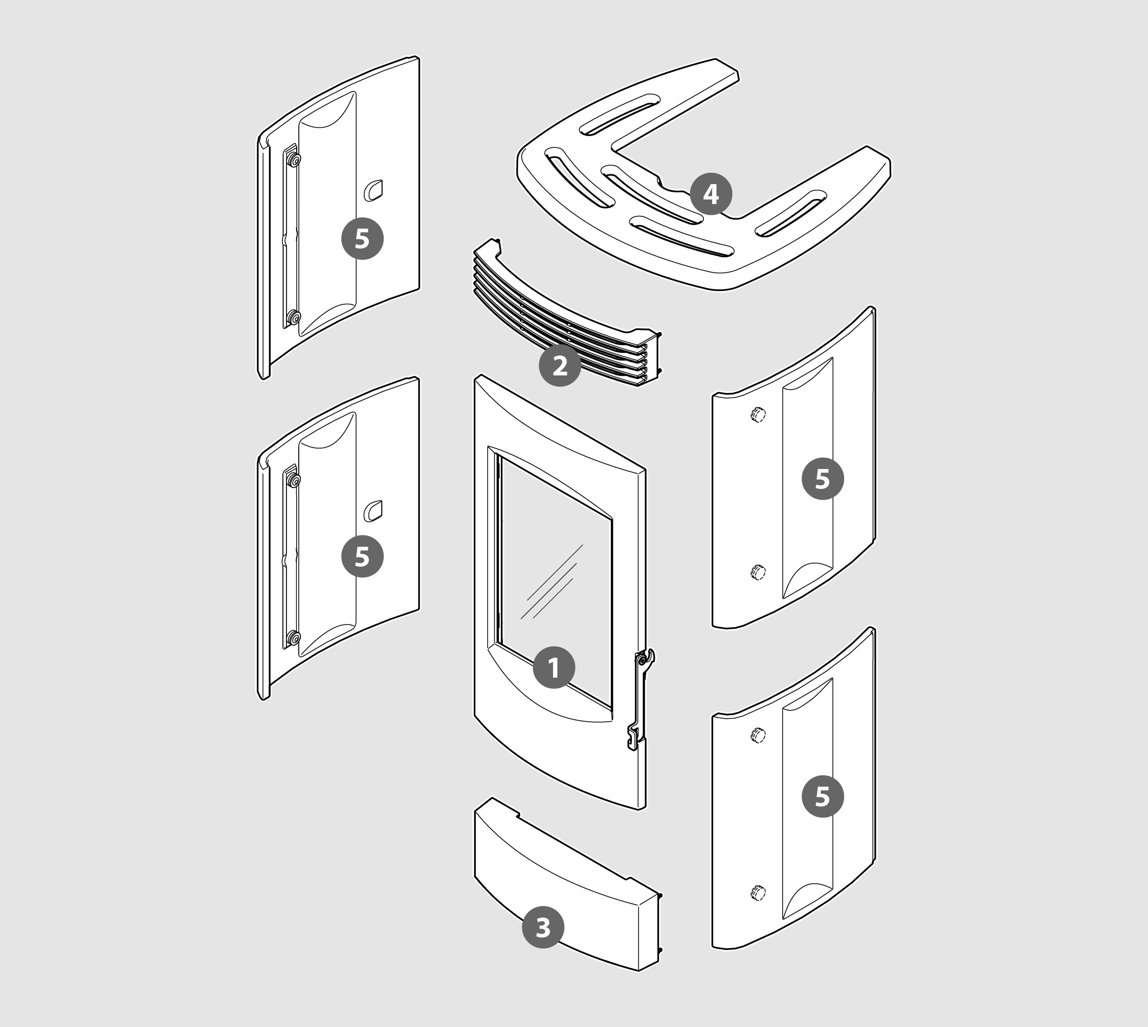 Vue éclatée Kit Habillage CLASSIC XW (faïence) crème sablé - 2062900635