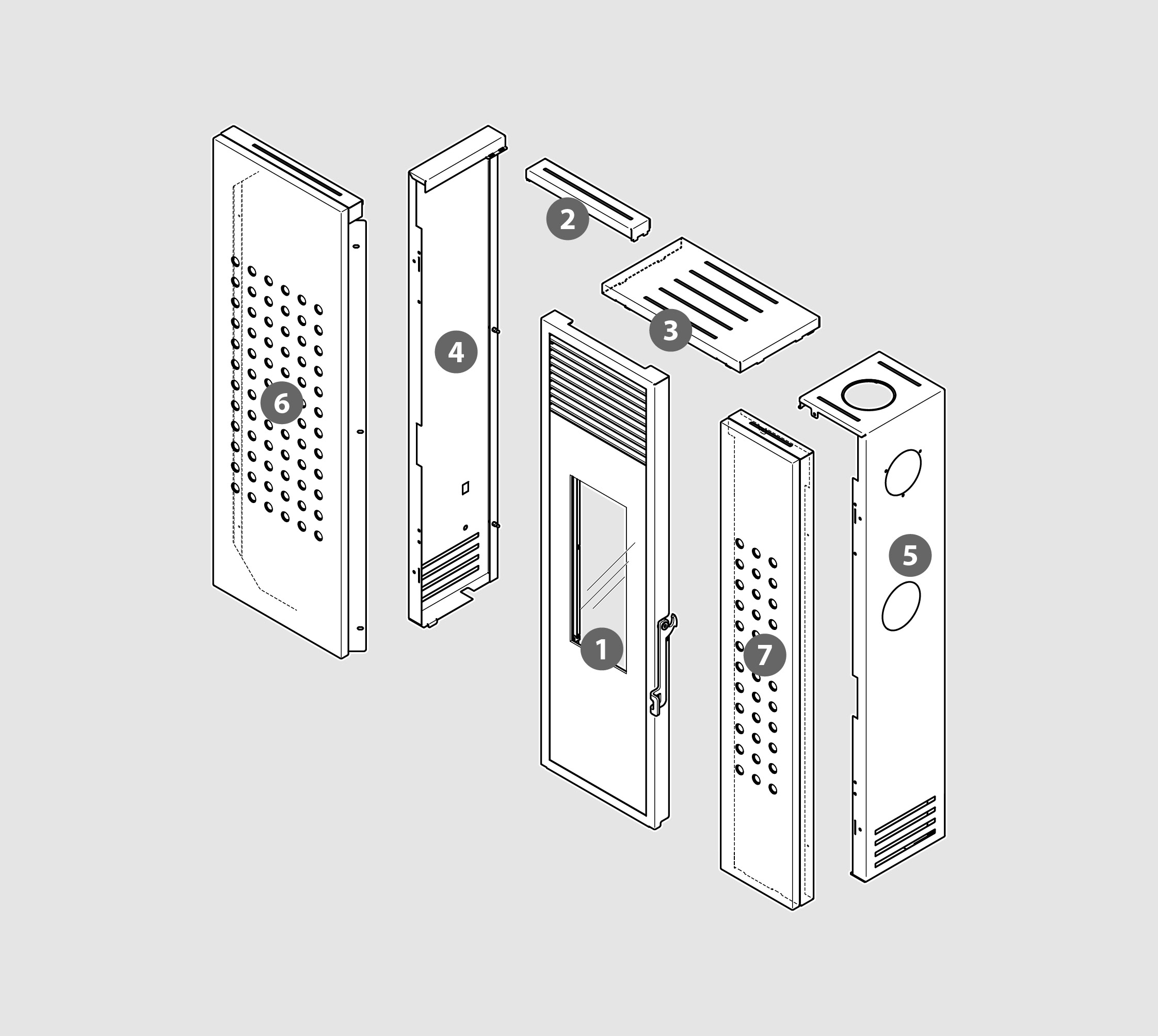 Vue éclatée Kit Habillage PLACE A (faïence) blanc opaque - 2062910202