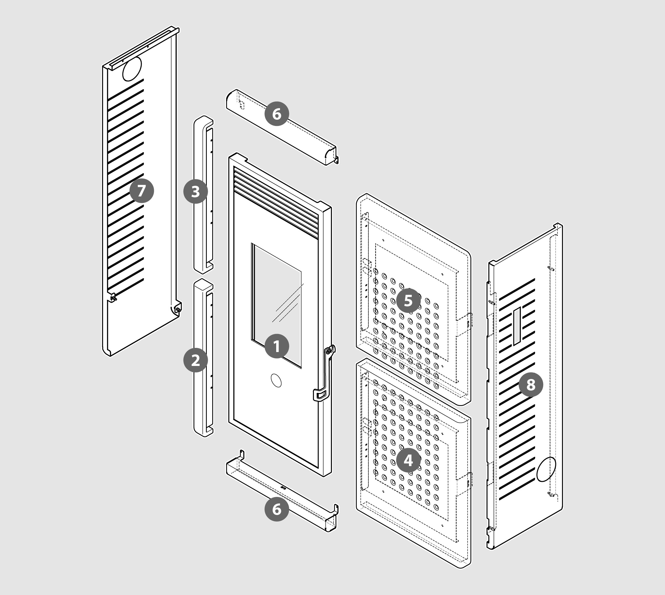 Vue éclatée Kit Habillage ENDOR (faïence) blanc opaque - 2062914302