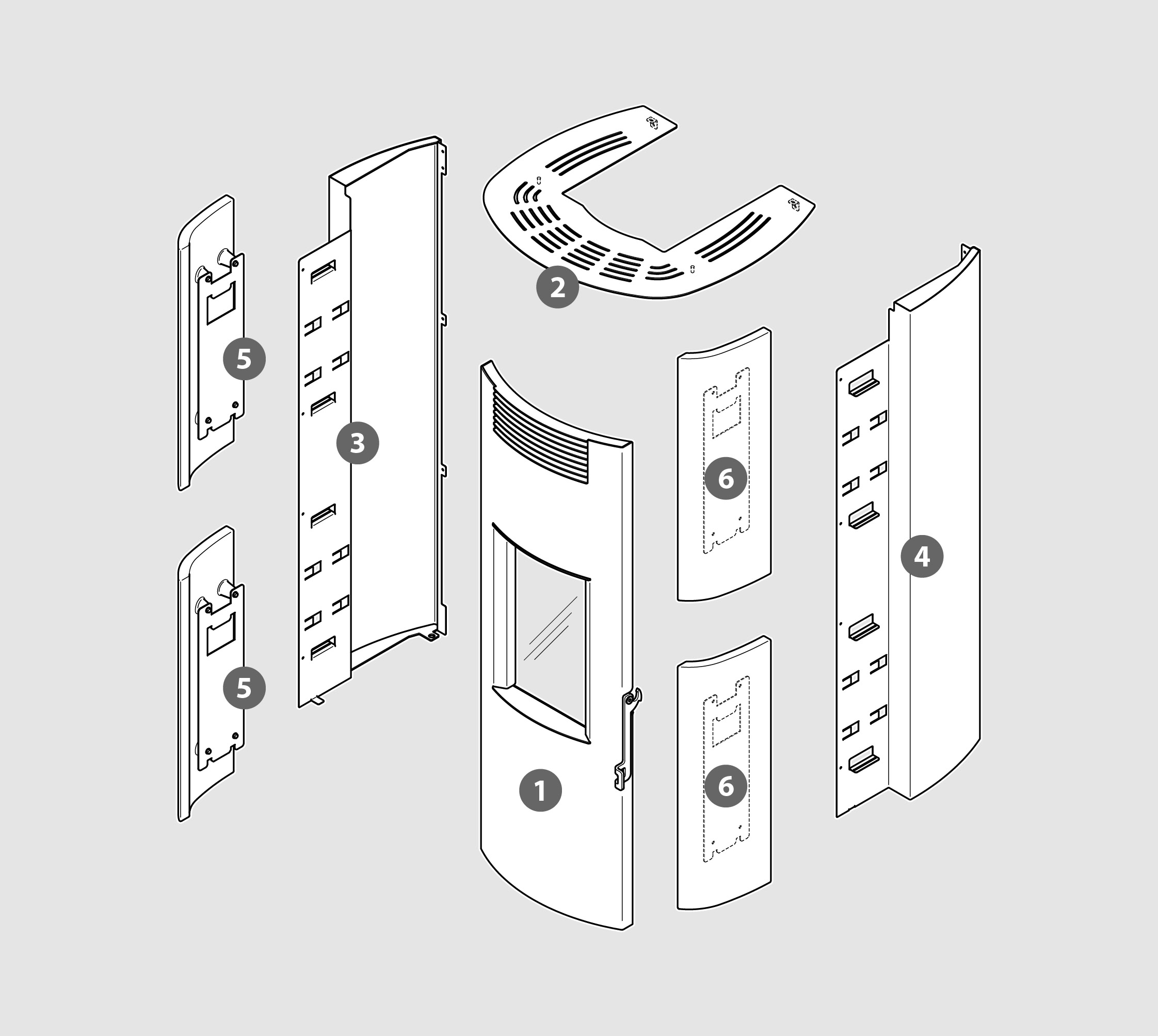 Vue éclatée Kit Habillage DOUBY (faïence) bordeaux poli - 2062918533