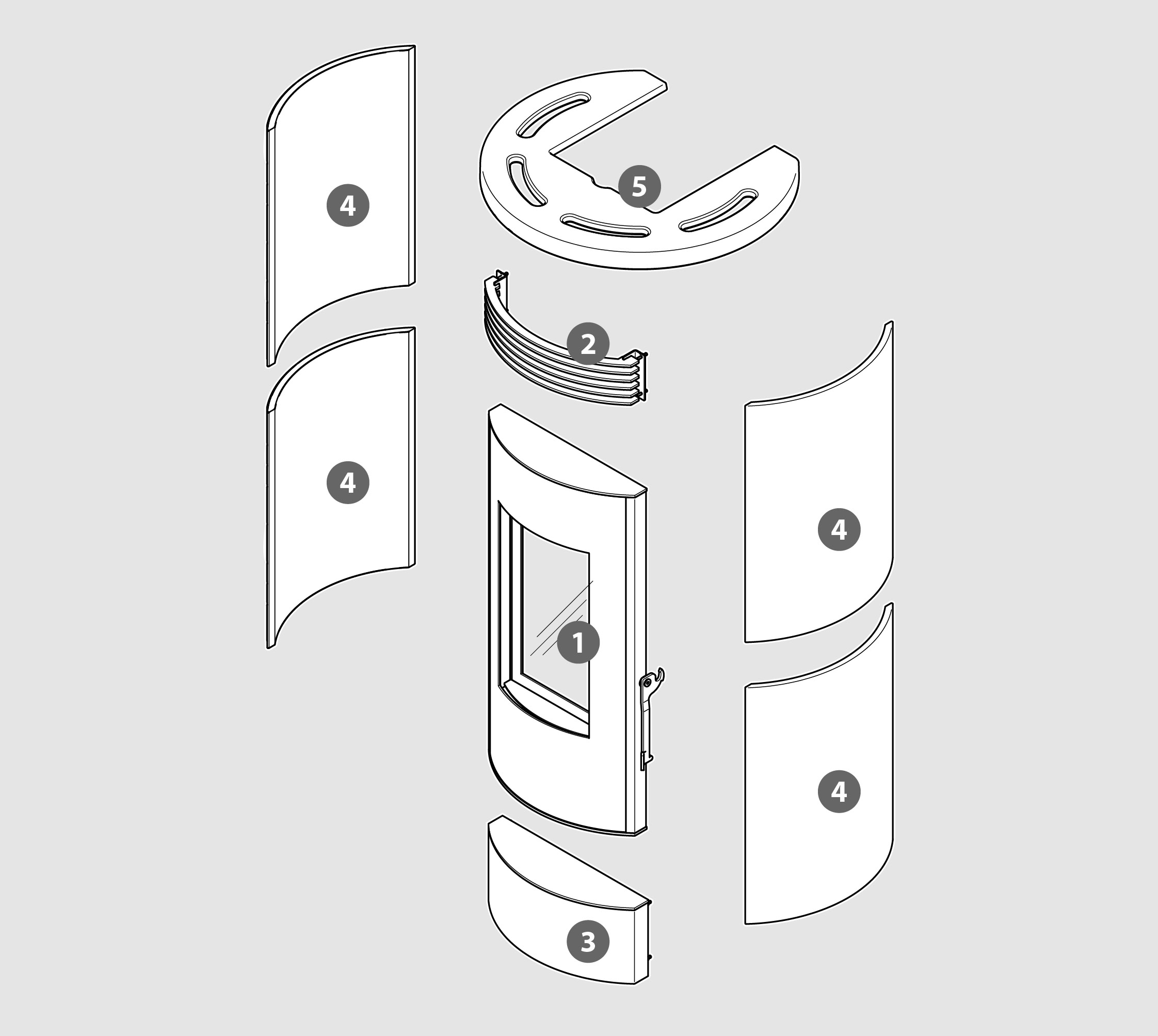 Vue éclatée Kit Habillage DENVER (faïence) bleu poudré - 2062919847