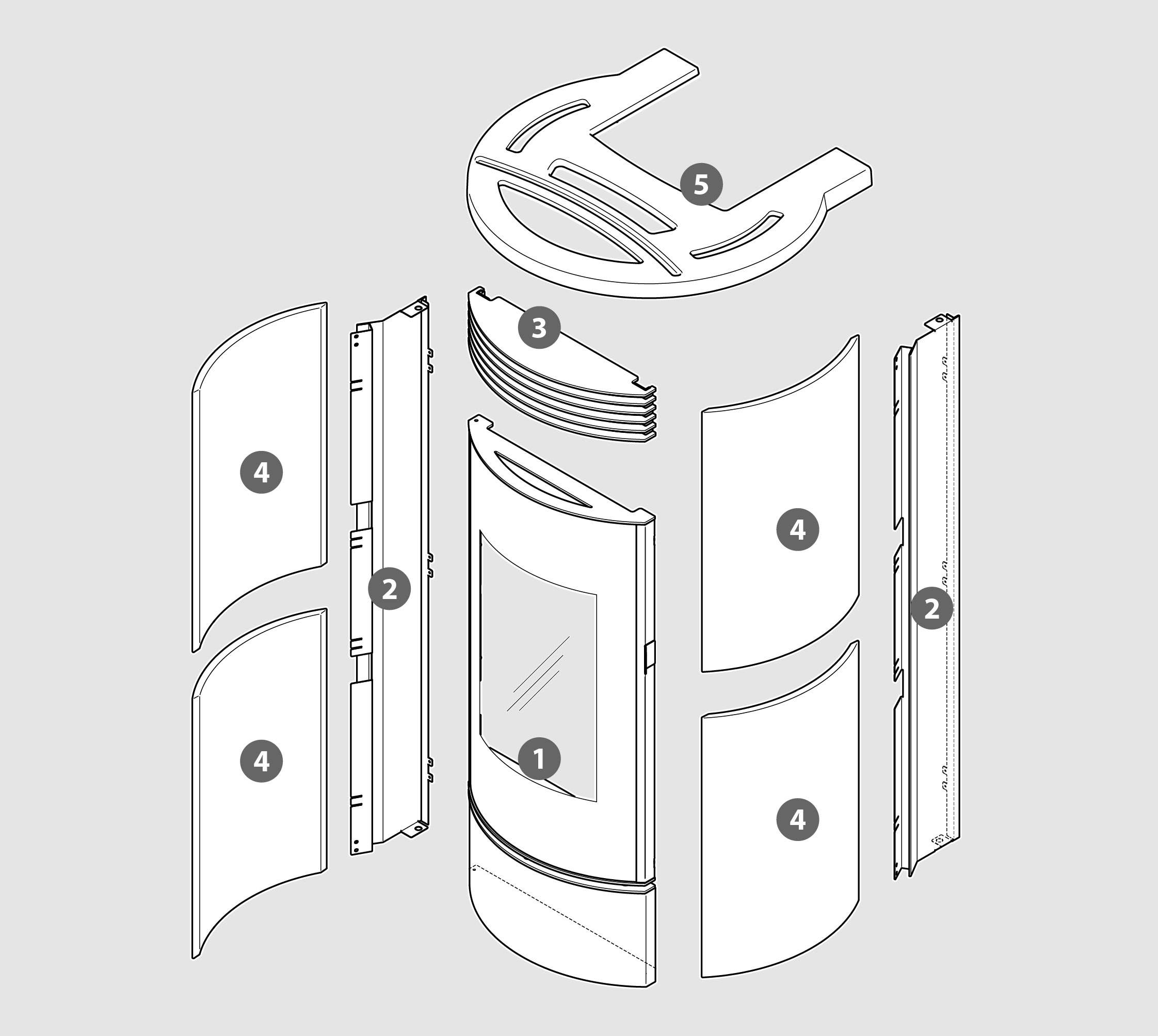 Vue éclatée Kit Habillage GILA ED (faïence) sugar - 2062920147