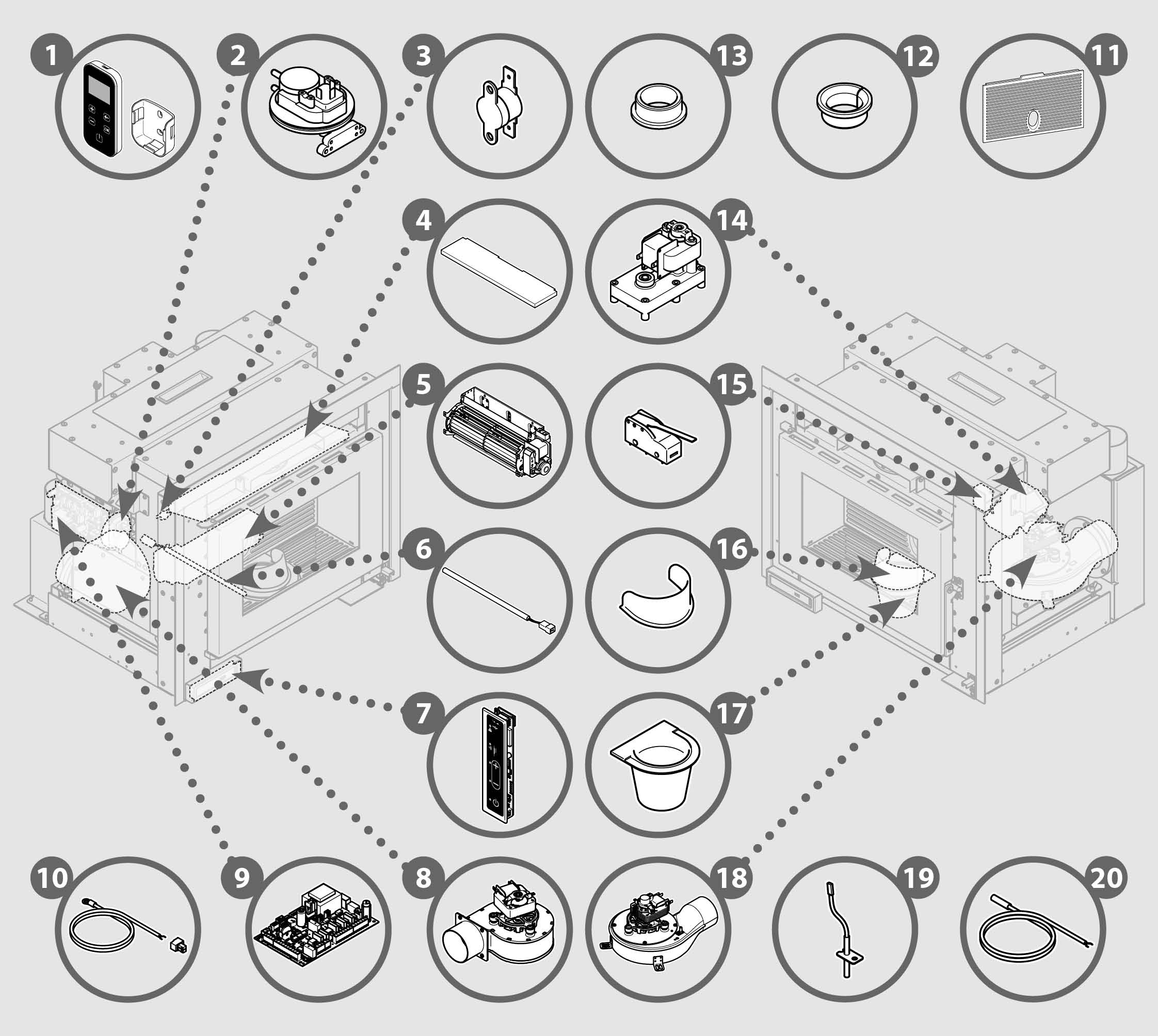 Vue éclatée INSIDE M11C - 6192410400C