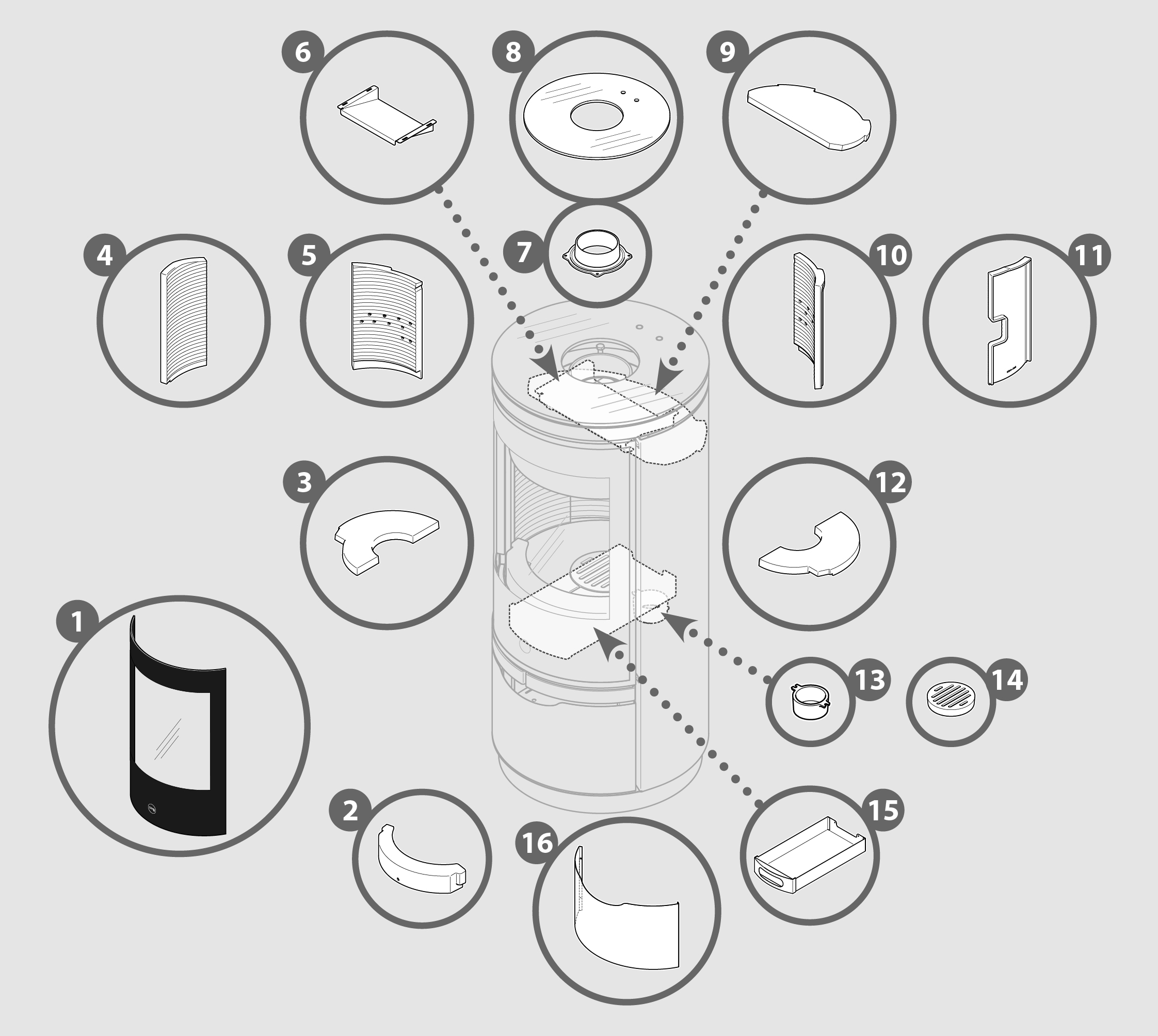 Vue éclatée TEEVA SOCLE - 7040051600C