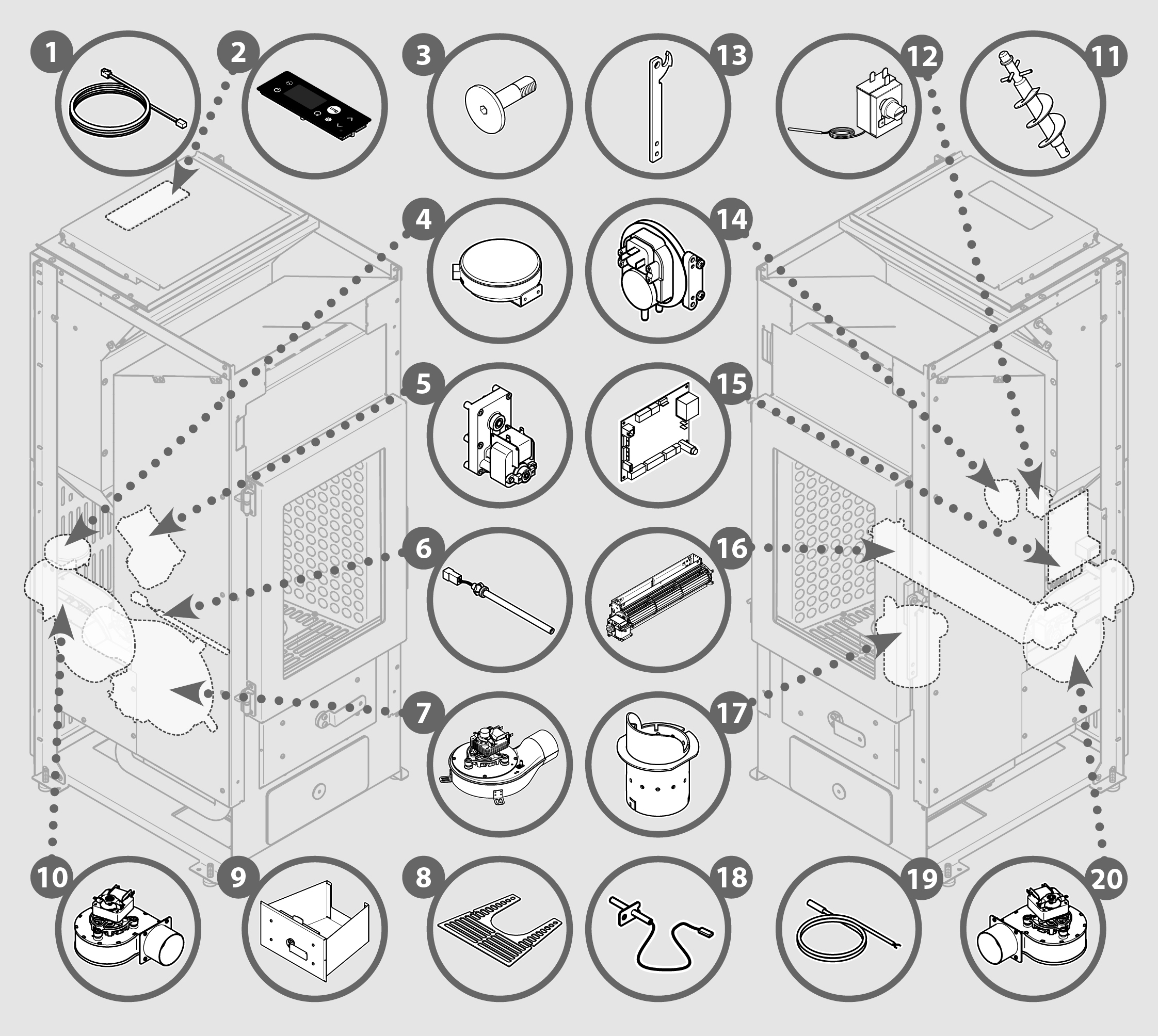 Vue éclatée ATLANTIS ED-N9 + BeeFire - 7294051800C