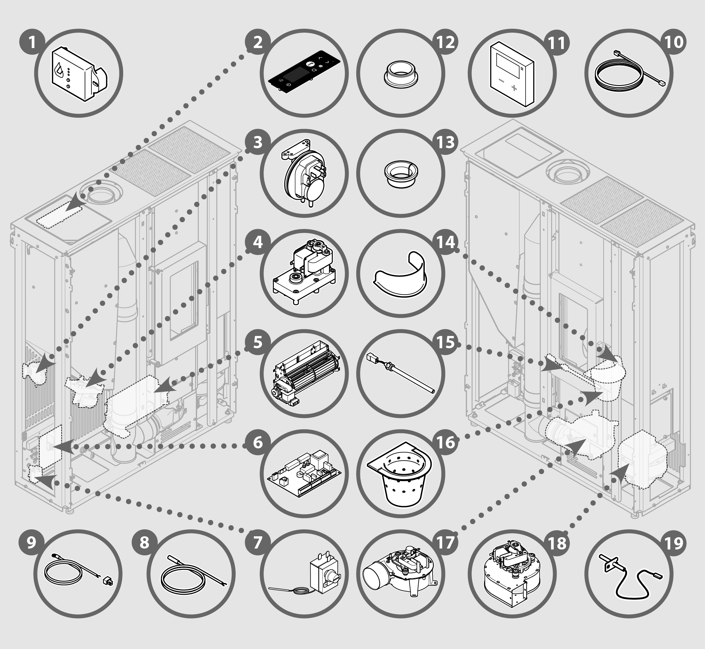 Vue éclatée ACE 9 + BeeFire - 7294052600C