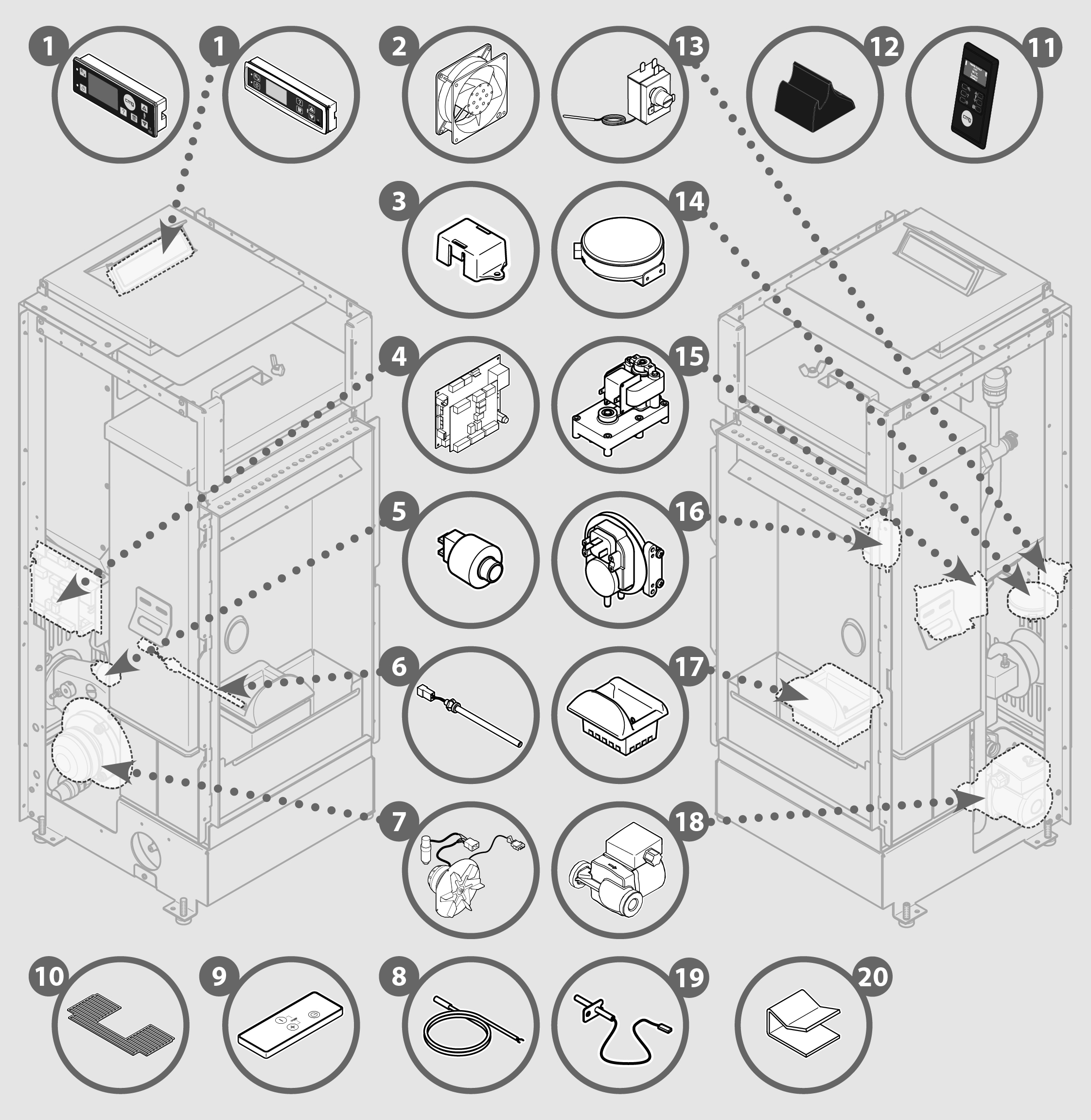 Vue éclatée LW 9UP - 7296015700C